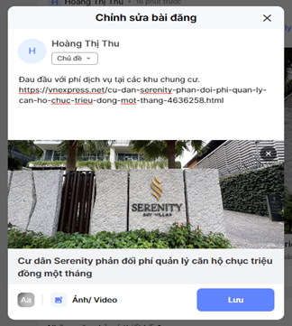Thay đổi nội dung bài đăng